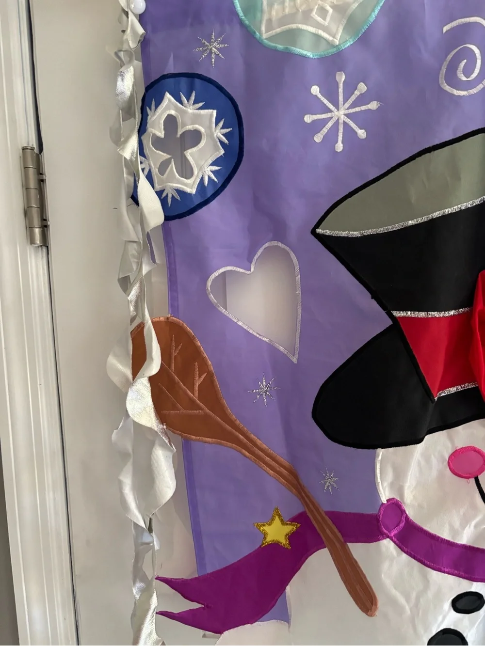 Karen Rossi Let It Snow Holiday Snowman Flag Handcrafted